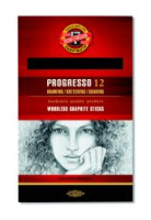 Чернографитный карандаш в лаке "Progresso", L=153мм, твёрдость 4B