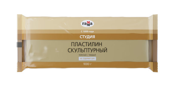 Пластилин скульптурный Гамма "Студия" телесный, твердый, 1 кг