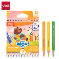 Набор цветных карандашей Deli COLORWOW, укороченные, трехгранный, 12 цветов