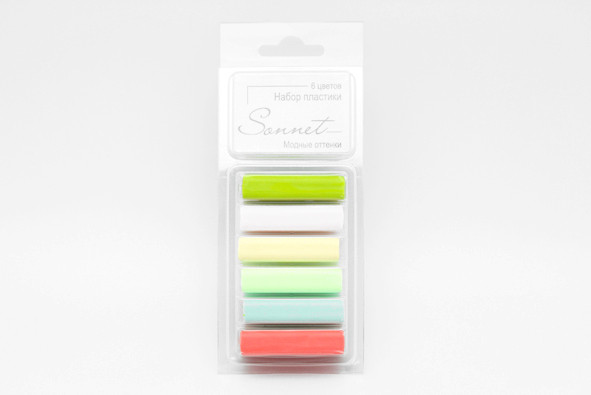 Набор пластики "Sonnet","Модные оттенки", 6 цветов, 120 г