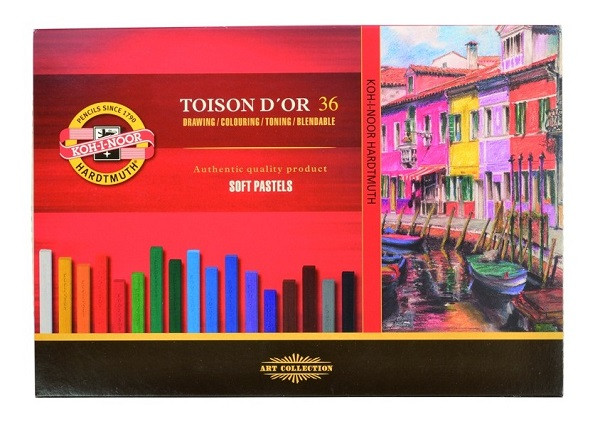 Набор мягкой художественной пастели 36 цветов  Toison D'or, прямоугольная, в картонной коробке
