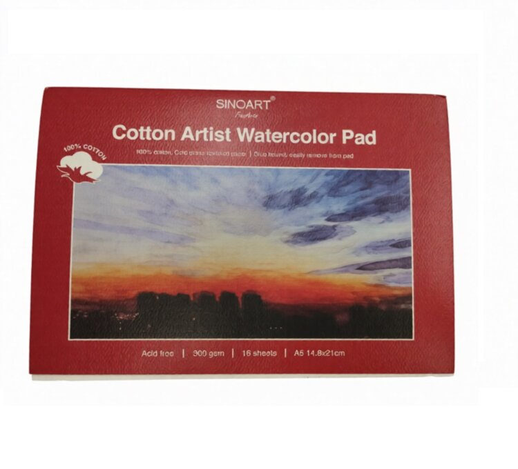 Склейка для акварели SINOART Fine Arts Cotton Artist Watercolor Pad, 100% хлопок