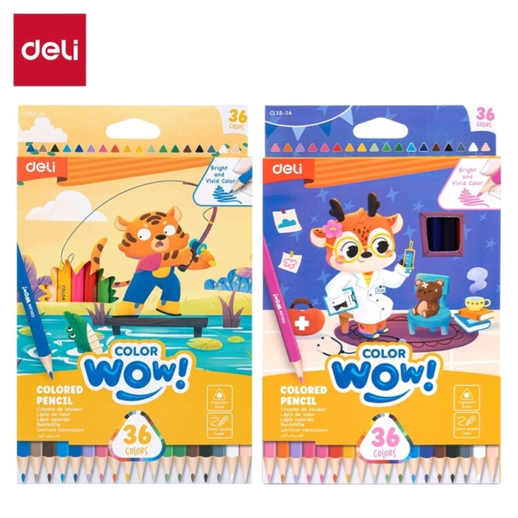 Набор цветных карандашей Deli COLORWOW, трехгранные, 36 цветов