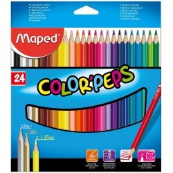 Карандаши цветные 24 цвета "Color Peps" трехгранные, ударопрочные Карандаши цветные 24 цвета "Color Peps" трехгранные, ударопрочные