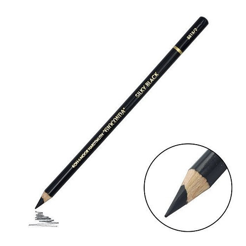 Художественный карандаш Gioconda  "KOH-I-NOOR" silky  8815  черный, мягкий