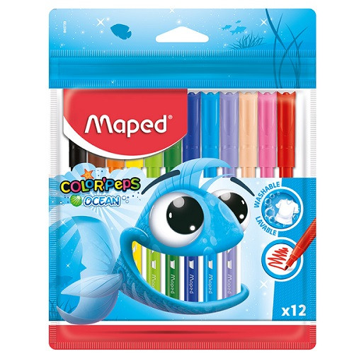 Фломастеры  12 цветов "Color peps ocean", суперсмываемые