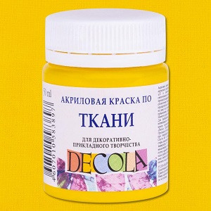 Decola акриловая краска по ткани 50 мл, желтая средняя